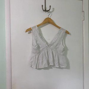 White Cropped Top